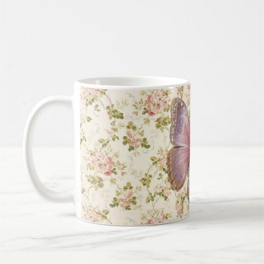 Mug Papillon rose Chic Shabby (Gauche)