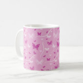 Mug Papillon rose Coeur d'amour (Devant gauche)