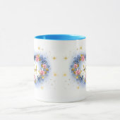 Mug Papillon & Rose Cœur I Monogramme Initiale Or (Centre)