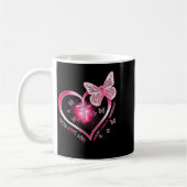 Mug Papillon rose Croix Foi Espoir Amour Cancer du sei (Gauche)