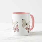 Mug Papillon Rose Élégant (Devant droit)