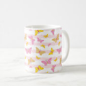 Mug Papillon rose et or (Devant droit)