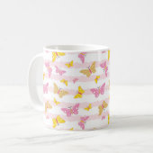 Mug Papillon rose et or (Devant gauche)
