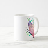 Mug Papillon rose et violet (Devant droit)