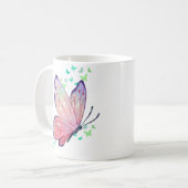 Mug Papillon rose et violet (Devant gauche)