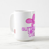 Mug Papillon rose pailleté s'en fiche (Devant gauche)