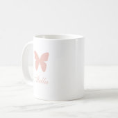 Mug Papillon Rose Pâle (Devant gauche)