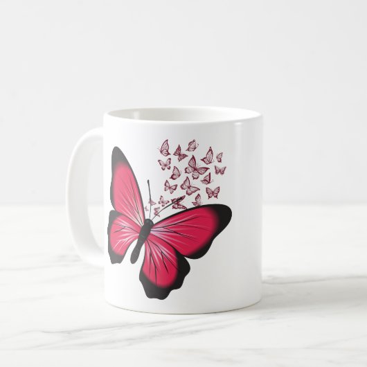 Mug papillon rouge (Devant gauche)