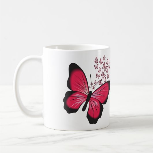 Mug papillon rouge (Gauche)