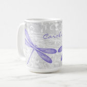 Mug Papillon rouge Bouge de café personnalisée (Devant gauche)
