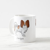 Mug Papillon Rouge Et Blanc Mignon Chien Avec Nom Pers (Devant gauche)