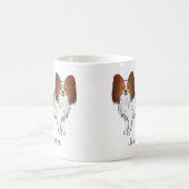 Mug Papillon Rouge Et Blanc Mignon Chien Avec Nom Pers (Centre)
