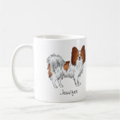 Mug Papillon Rouge Et Blanc Mignon Chien Avec Nom Pers (Gauche)