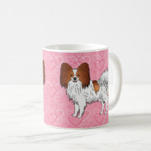 Mug Papillon Rouge Et Blanc Mignon Chien Sur Coeurs Ro