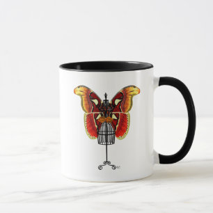 Mug Papillon rouge et jaune de mannequin