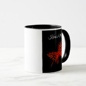 Mug Papillon rouge personnalisé (Devant droit)