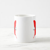 Mug Papillon rouge vif personnalisé (Centre)