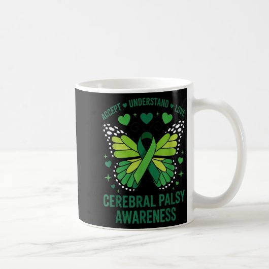 Mug Papillon Ruban Vert de Sensibilisation à la Paraly (Droite)