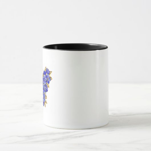 Mug Papillon saphir à fleurs (Centre)