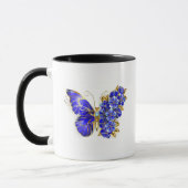 Mug Papillon saphir à fleurs (Gauche)