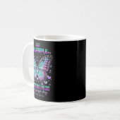 Mug Papillon sarcelle et violet de sensibilisation à l (Devant gauche)