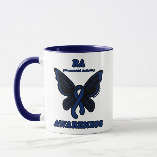 Mug Papillon/Sensibilisation...Mug d'arthrite rhumatoï (Gauche)