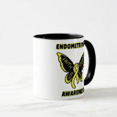 Mug Papillon/Sensibilisation...Mug Endometriose (Devant droit)