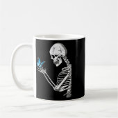 Mug Papillon Skull Skeleton Retro Halloween (Gauche)