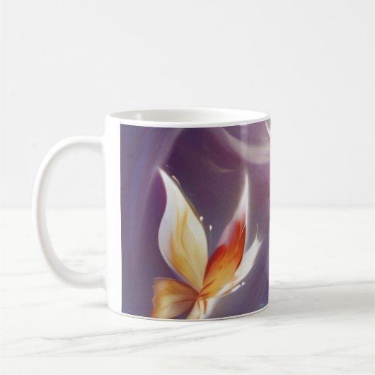 Mug Papillon stylisé et fleur (Gauche)