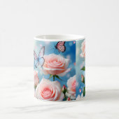 Mug Papillon Sur Fleur Rose (Centre)