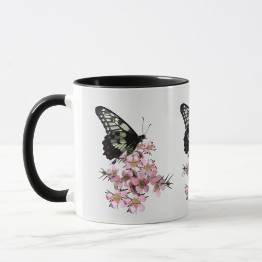 Mug Papillon sur fleurs - Design inspiré de la nature (Gauche)