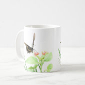 Mug Papillon sur Lantana, sur Blanc (Devant gauche)