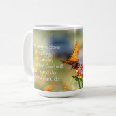 Mug Papillon sur le vers de bible de Corinthiens des (Devant gauche)