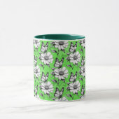 Mug Papillon sur Motif de fleurs Design vert (Centre)