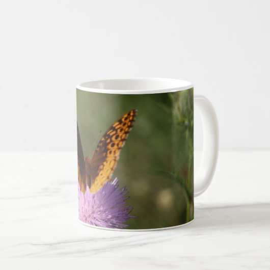 Mug Papillon sur un chardon (Devant droit)