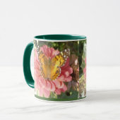 Mug Papillon sur une Hydrangée rose (Devant gauche)