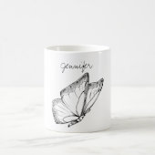 Mug Papillon tiré moderne dans le monogramme de vol (Centre)