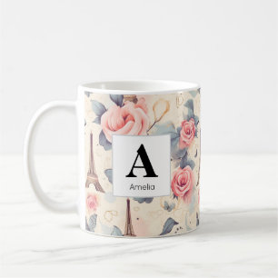 Mug Papillon Tour Eiffel et Motif Rose