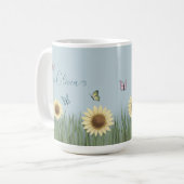 Mug Papillon Tournesol Floral (Devant gauche)