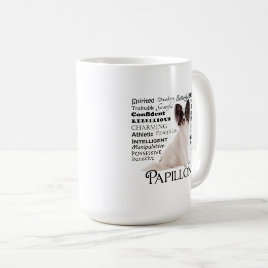 Mug Papillon Traits Musique (Devant droit)