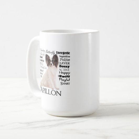 Mug Papillon Traits Musique (Devant gauche)