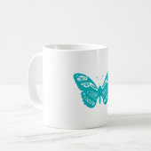 Mug Papillon Turquoise (Devant gauche)
