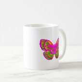 Mug Papillon vert et rose (Devant droit)