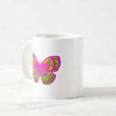Mug Papillon vert et rose (Devant gauche)