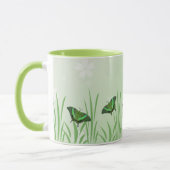 Mug Papillon vert sur vert clair - romantique (Gauche)