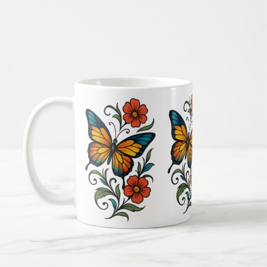 Mug Papillon vibrant (Gauche)