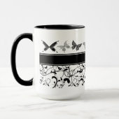 Mug Papillon Victorian Flourian noir blanc (Gauche)
