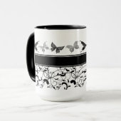 Mug Papillon Victorian Flourian noir blanc (Devant gauche)