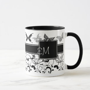 Mug Papillon Victorian Flourian noir blanc