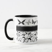Mug Papillon Victorian Flourian noir blanc (Gauche)